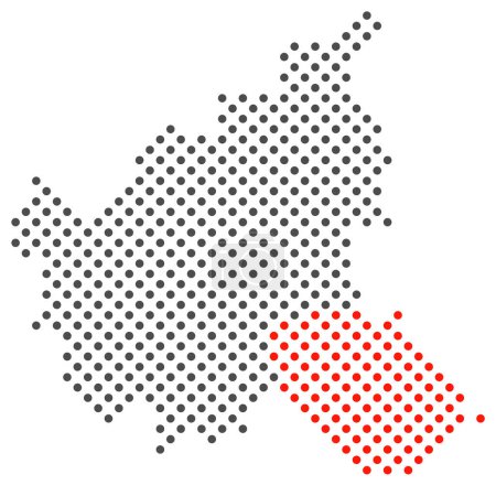 Kreis Bergedorf in Hamburg: Einfache Landkarte mit Punkten