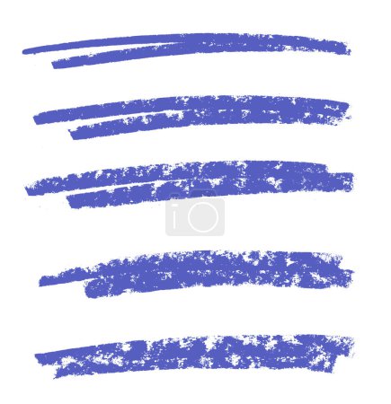 4 traits de craie peints sales de couleur bleue