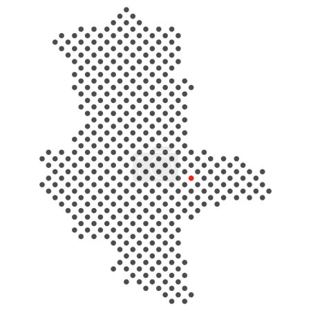 City Dessau in Germany - map with dots of federal State Sachsen-Anhalt