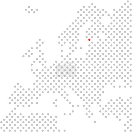 Téléchargez les photos : Ville Helsinki en Finlande - Carte simple en pointillés de l'Europe avec position rouge - en image libre de droit