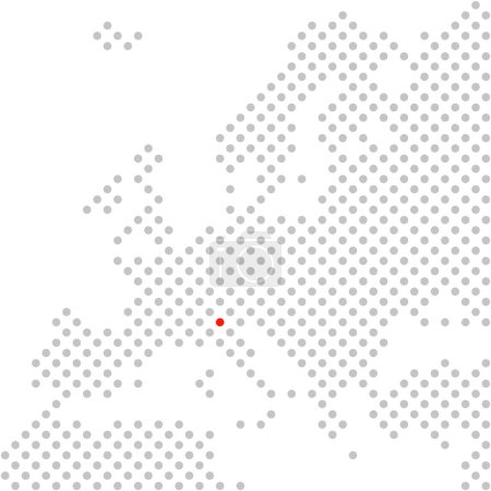Téléchargez les photos : Ville Milano en Italie - Carte simple en pointillés de l'Europe avec position rouge - en image libre de droit