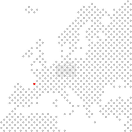 Téléchargez les photos : Ville Bordeaux en France - Carte simple en pointillés de l'Europe avec position rouge - en image libre de droit