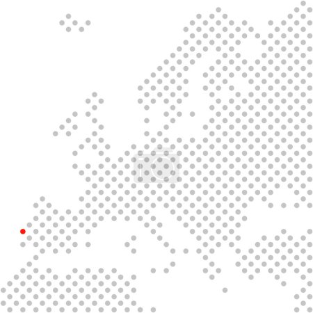Téléchargez les photos : La ville de Lisbonne au Portugal - Carte simple en pointillés de l'Europe avec position rouge - en image libre de droit