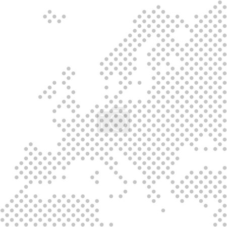 Téléchargez les photos : Carte simplifiée en pointillés gris de l'Europe - en image libre de droit