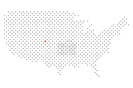 Téléchargez les photos : Ville Denver aux États-Unis : Carte simplifiée de l'Amérique avec point rouge - en image libre de droit