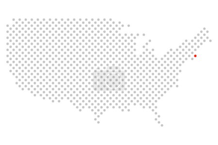 Téléchargez les photos : Ville Boston aux États-Unis : Carte simplifiée de l'Amérique avec point rouge - en image libre de droit