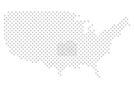Téléchargez les photos : Carte simplifiée de l'Amérique à pois gris - en image libre de droit