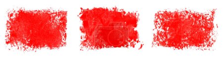 Set of red watercolor brush textures