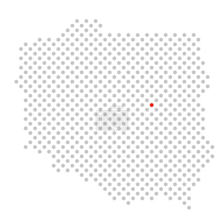 Téléchargez les photos : Ville Stettin à Varsovie : Carte simplifiée avec point rouge - en image libre de droit