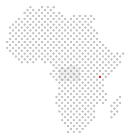 Nairobi en Kenia - Mapa de África punteada con marcado rojo