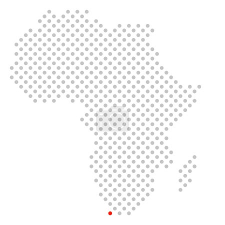 Téléchargez les photos : Le Cap en Afrique du Sud - Carte de l'Afrique pointillée avec marquage rouge - en image libre de droit