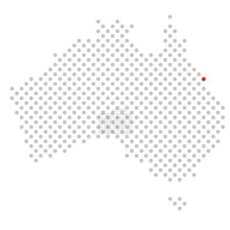 Mackay - Australia punteada mapa con marcado rojo