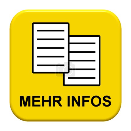 Bouton jaune avec icône en papier montrant : Plus d'informations en langue allemande