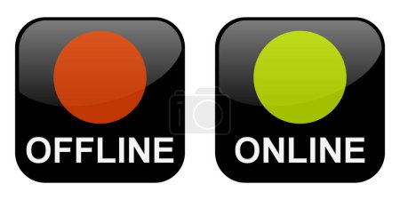 Black Buttons showing online and offline
