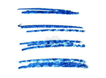 Set mit 4 handbemalten blauen Grunge Strichen