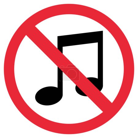 Musik und Party verboten - Rotes Verbotsschild