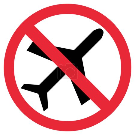 Planes prohibited - Red Forbidden sign