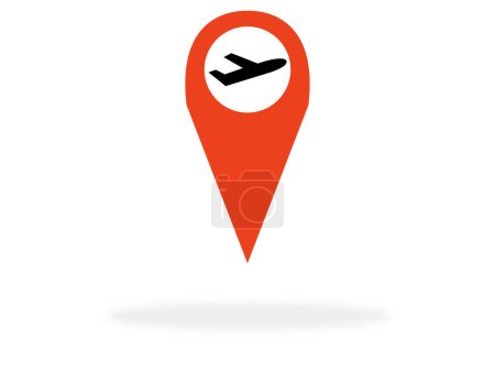Marcador rojo para el mapa que muestra el aeropuerto