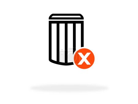 Delete data icon with shadow