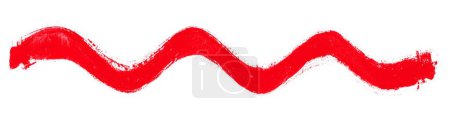 Red curvy line made with brush