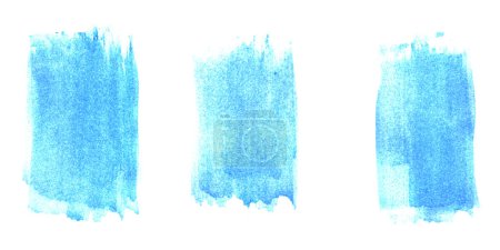 3 schmutzige Aquarell-Maltexturen mit blauer Farbe