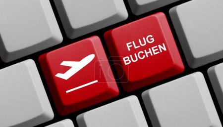 Buy flight tickets in german language online - 3d illustration