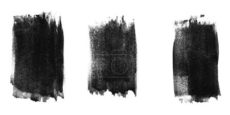 3 schmutzige Aquarell-Maltexturen mit schwarzer Farbe
