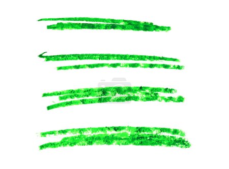 Set of 4 very dirty painted grunge stripes with green color
