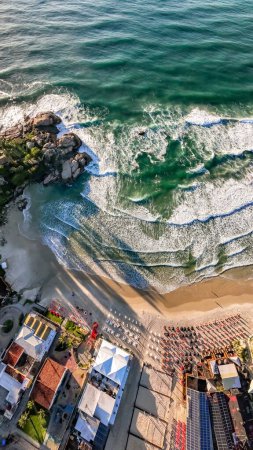 Photo for Joaquina Beach in Florianopolis. Aerial view. Brazil - Royalty Free Image