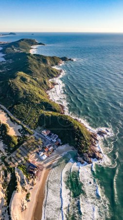 Photo for Joaquina Beach in Florianopolis. Aerial view. Brazil - Royalty Free Image