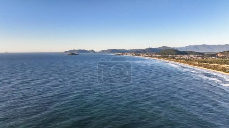 Joaquina Beach in Florianopolis. Aerial view. Brazil