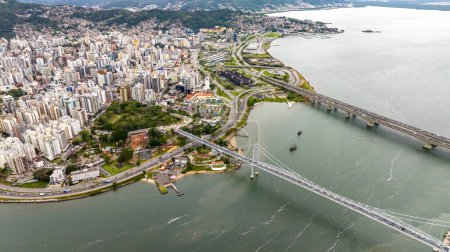Photo for City of Florianopolis, Hercilio Luz Bridge. Brazil - Royalty Free Image