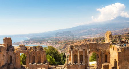Greek theater in Taormina and Etna Mont. Europe