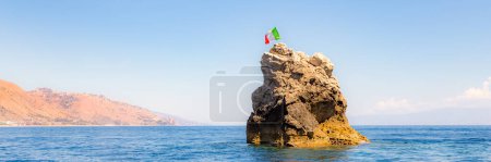 Taormina in Italy. Web banner with copy space. Europe.