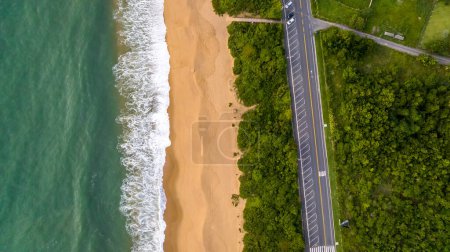 Balneario Camboriu in Santa Catarina. Taquaras Beach and Laranjeiras Beach in Balneario Camboriu. Aerial view in landscape. Brazil.
