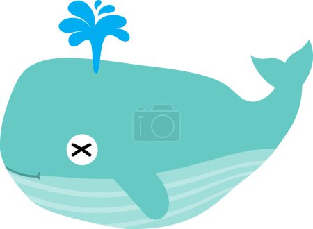 Téléchargez les photos : Gros plan dessin animé baleine souffle bec sur fond blanc - en image libre de droit