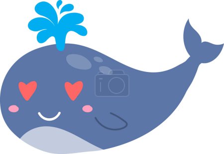 Téléchargez les photos : Gros plan dessin animé baleine souffle bec sur fond blanc - en image libre de droit