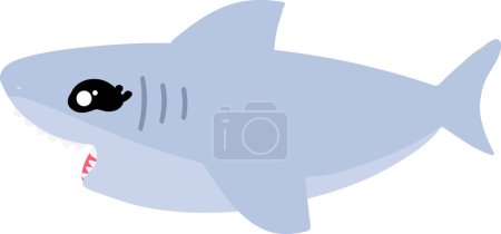 Photo for Cartoon cute shark illustration isolated on white background - Royalty Free Image