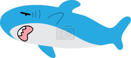 Photo for Cartoon shark illustration isolated on white background - Royalty Free Image