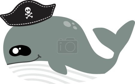 Téléchargez les photos : Gros plan baleine mignonne dans pirates chapeau - en image libre de droit
