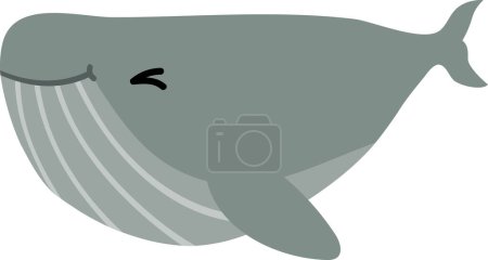 Photo for Cute cartoon sea whale, illustration on white background - Royalty Free Image