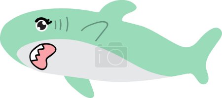Foto de Ilustración de tiburón de dibujos animados aislado sobre fondo blanco - Imagen libre de derechos