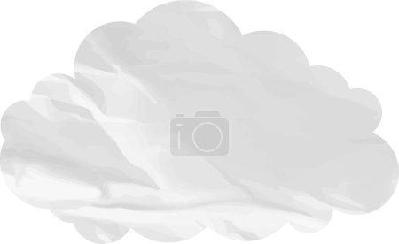 Téléchargez les photos : Papier froissé en forme de nuage sur fond blanc - en image libre de droit