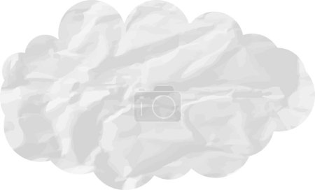 Foto de Nube de dibujos animados con textura de papel arrugado aislado en blanco - Imagen libre de derechos