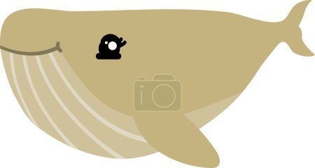 Foto de Lindo dibujo animado ballena marina, ilustración sobre fondo blanco - Imagen libre de derechos