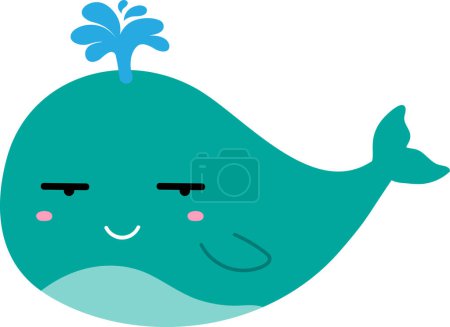 Téléchargez les photos : Gros plan mignon dessin animé baleine souffle bec sur fond blanc - en image libre de droit