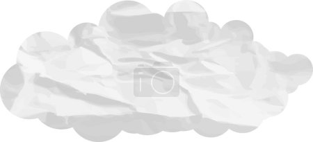 Téléchargez les photos : Nuage de dessin animé avec texture papier froissé isolé sur blanc - en image libre de droit