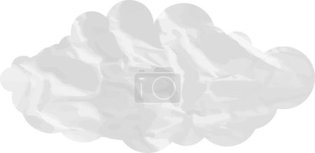 Photo for Cartoon cloud with crumpled paper texture isolated on white - Royalty Free Image