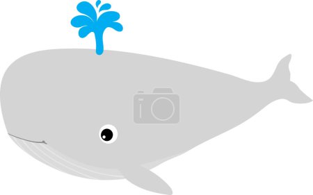 Téléchargez les photos : Gros plan drôle dessin animé baleine souffle bec sur fond blanc - en image libre de droit