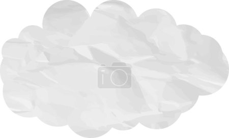 Téléchargez les photos : Papier froissé en forme de nuage sur fond blanc - en image libre de droit